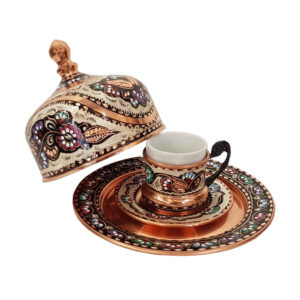 Persische Espressotasse mit Tablett – Kupfer Demitasse-Stil