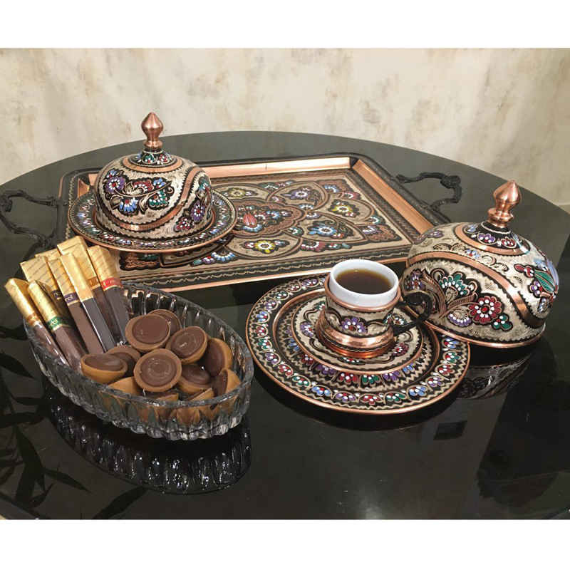 Persische Espressotasse mit Tablett – Kupfer Demitasse-Stil