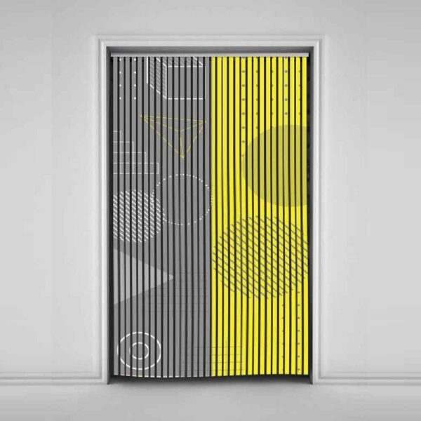 Samt Vertikaljalousie Vorhang – Abstrakter Geometrischer Druck