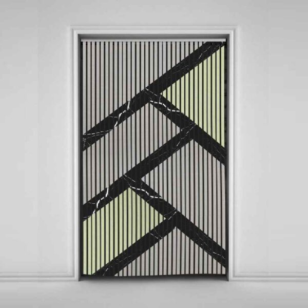 Samt Vertikaljalousie Vorhang – Abstrakter Minimal Druck