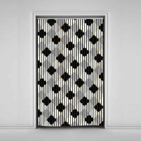 Samt Vertikaljalousie Vorhang – Abstrakter Shatranji Druck