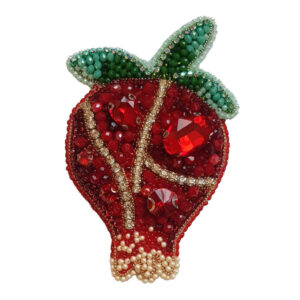 Feminine Perlen-Broschen-Nadel – Granatapfel-Design