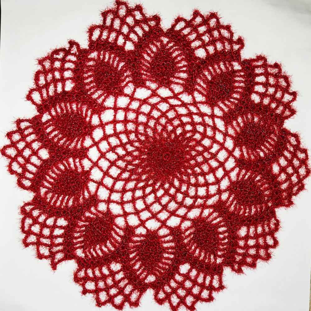 Häkelgefertigte Handgestrickte Tischdecke Modell Elika