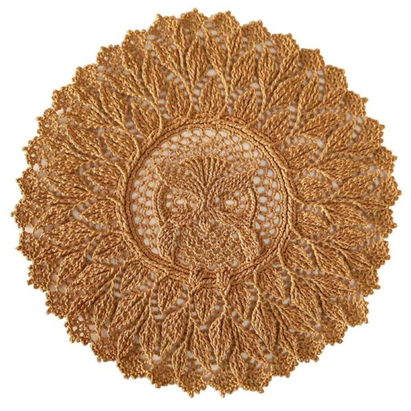 Häkelgefertigte Handgestrickte Tischdecke Modell Owl