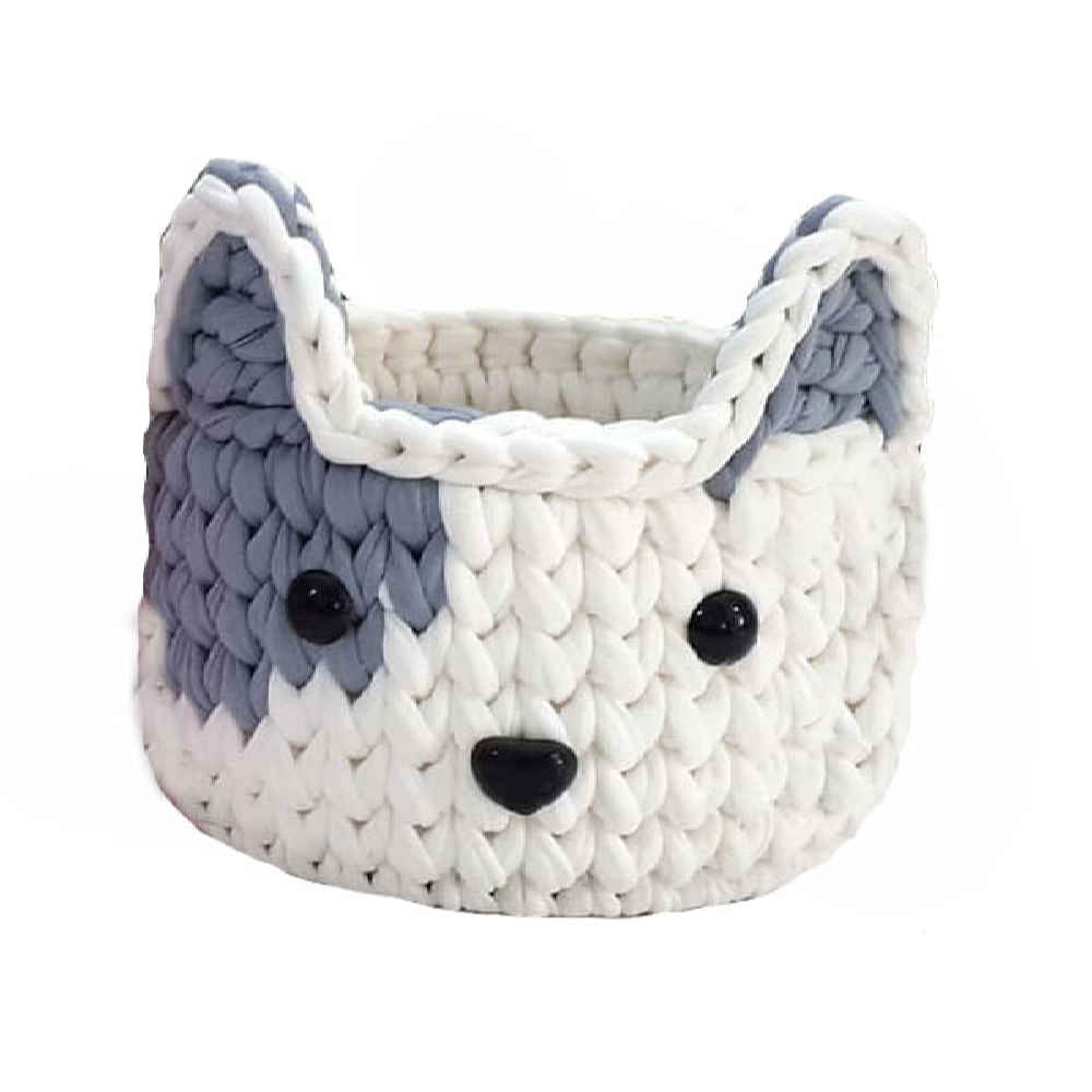 Hund Häkel-Aufbewahrungskorb Garn Modell Hund