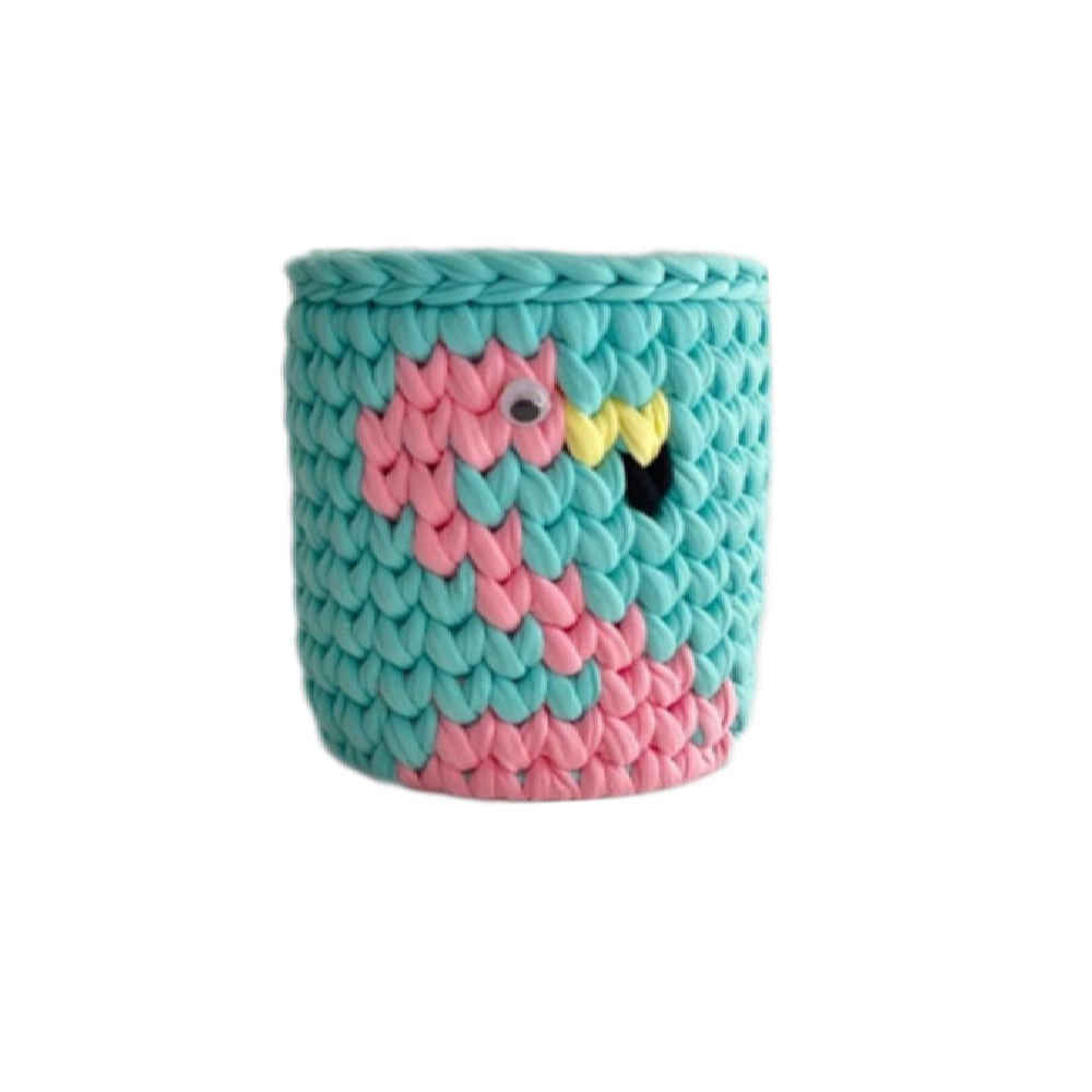Häkel-Aufbewahrungskorb Garn Modell Flamingo