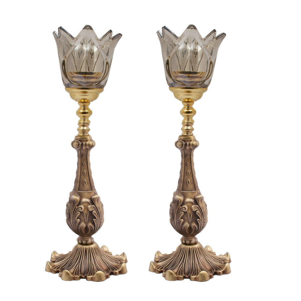 Persischer Kristall-Teelichthalter in Tulpenform (2x)