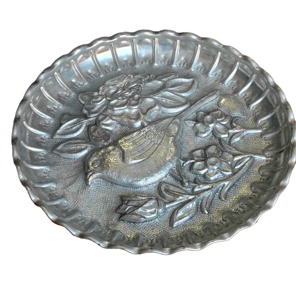 Dekoratives Kupfertablett, handgraviert mit persischem Kunsthandwerk und Barjasteh-Muster