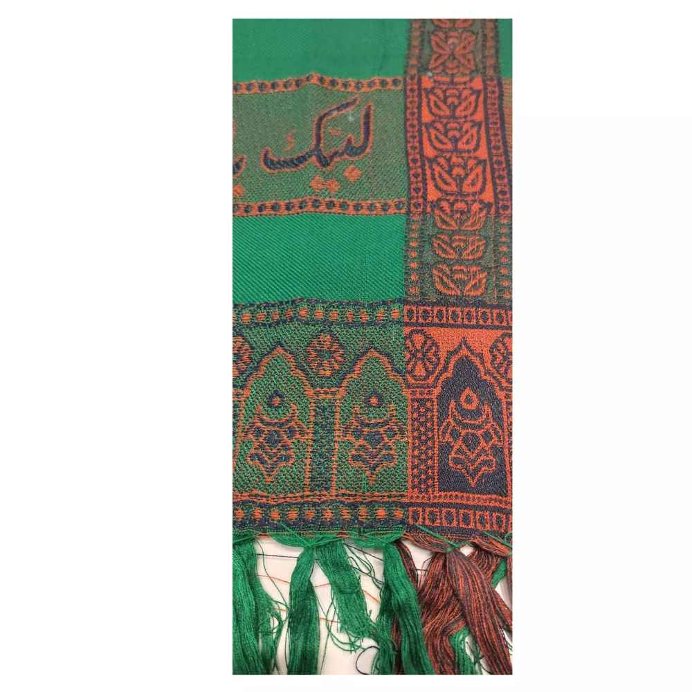 Grüner kaschmir Schal für Herren – Labbaik ya Hussain