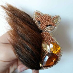 Handgefertigte Feminine Perlen-Broschen-Nadel – Fuchs-Modell