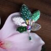 Feminine Handgefertigte Perlen-Broschen-Nadel – Blatt-Design