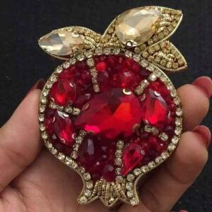 Handgefertigte Feminine Perlen-Broschen-Nadel – Granatapfel-Modell