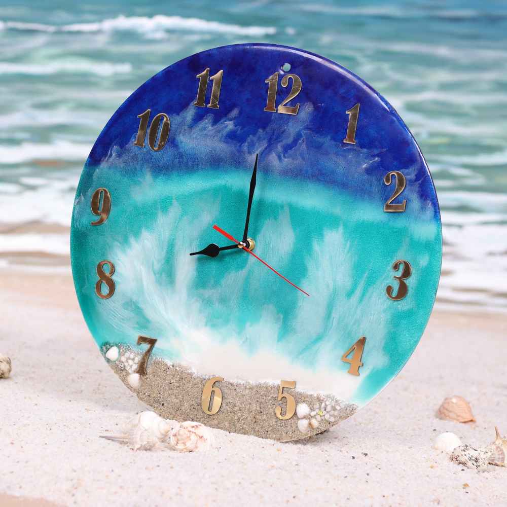 Handgefertigte Harz-Wanduhr – Abstrakter Stil Sahel