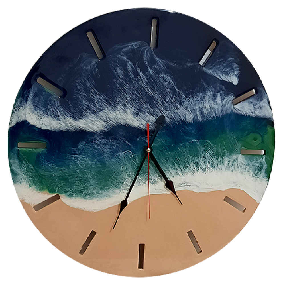 Handgefertigte Harz-Wanduhr - Abstrakter Stil Meer