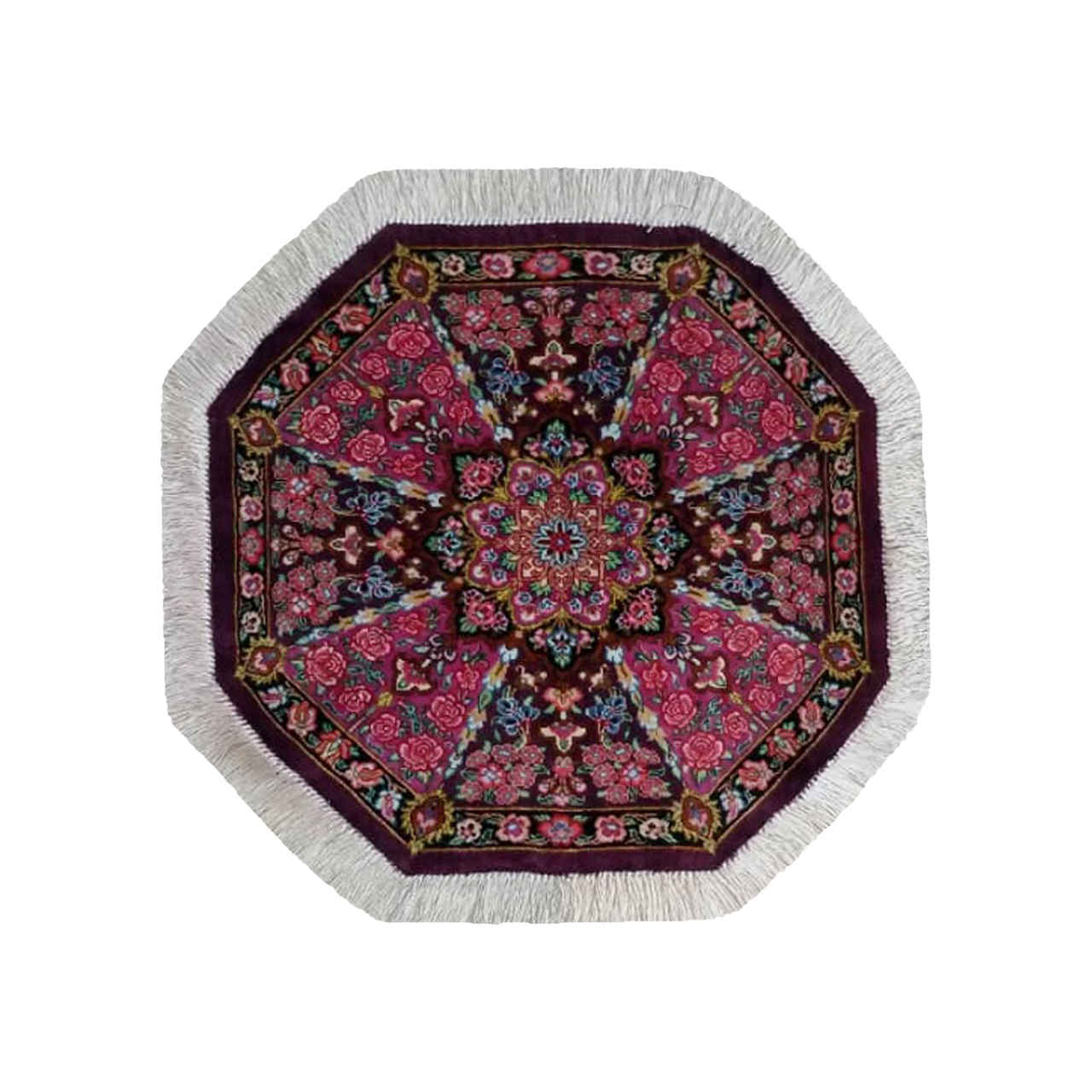Handgeknüpfte Persische Teppich-Thema Seidentischdecke Rot
