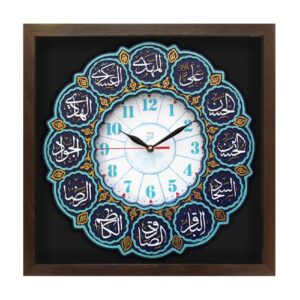 Islamische Wanduhr mit Darstellung der Zwölf Imame