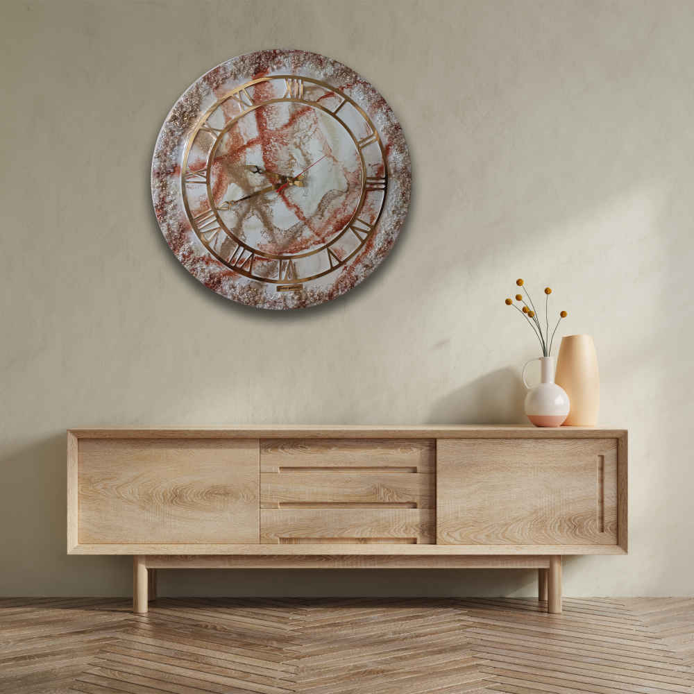 Handgefertigte Harz-Wanduhr – Abstrakter Stil Kristall