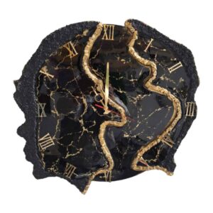 Handgefertigte Harz-Wanduhr – Abstrakter Stil Geode