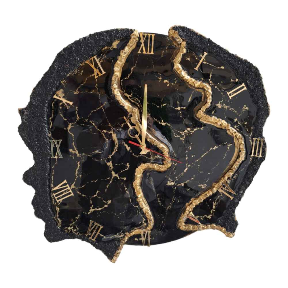 Handgefertigte Harz-Wanduhr - Abstrakter Stil Geode