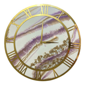 Handgefertigte Harz-Wanduhr – Abstrakter Stil Marmor Design