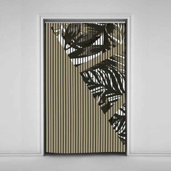 Samt Vertikaljalousie Vorhang – Abstrakter Blätter Druck