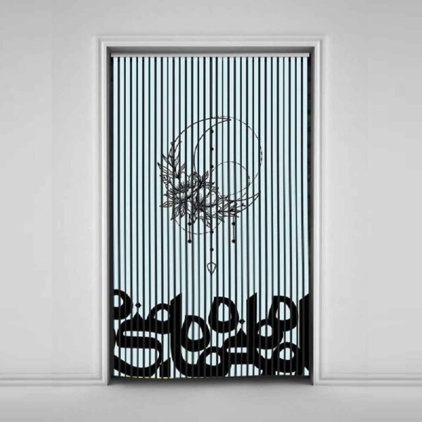 Persischer Samt Vertikaljalousie Vorhang – Abstrakter Maah Druck