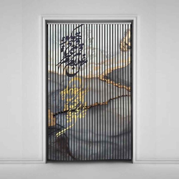 Persischer Samt Vertikaljalousie Vorhang – Abstrakter Marmor Druck