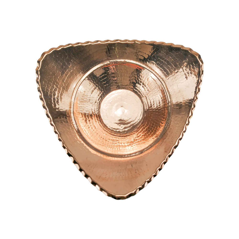 Kupferschale zum Servieren von Früchten und Süßigkeiten, gehämmert Donya