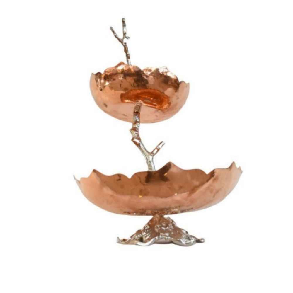 Kupferschale zum Servieren von Früchten und Süßigkeiten, gehämmert Farnaz