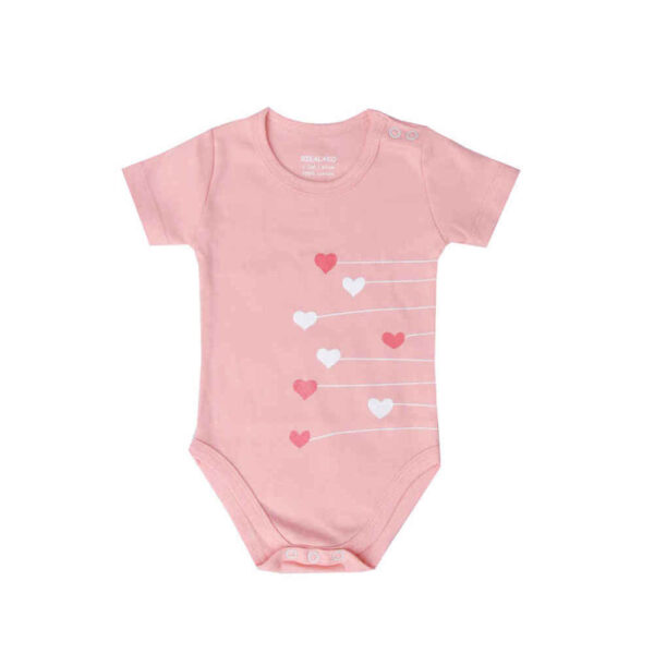 Pinker Herz Kurzarm Baby Onesie Bodysuit