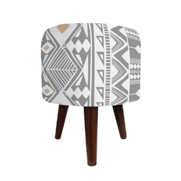 Luxuriöser Samt-Hocker, rund Weiß Barsam