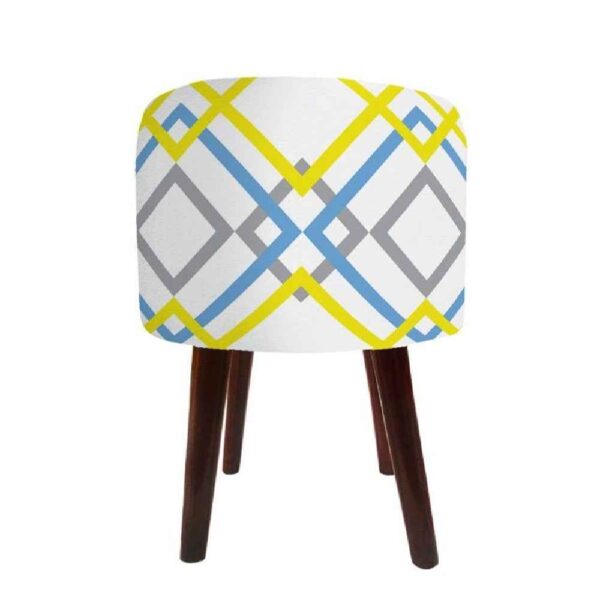 Luxuriöser Samt-Hocker mit Holzbeinen, rund Haleh