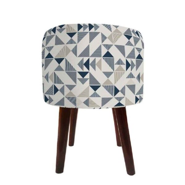 Luxuriöser Samt-Hocker mit Holzbeinen, rund Vania