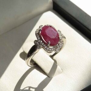 Roter Rubin Verlobungs-Silberring Bliss für Damen Kiana Dorsa