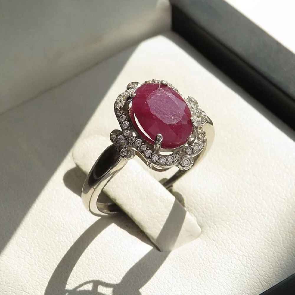 Roter Rubin Verlobungs-Silberring Bliss für Damen Kiana Dorsa