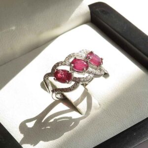 Roter Rubin Verlobungs-Silberring Bliss für Damen Kiana Golnaz