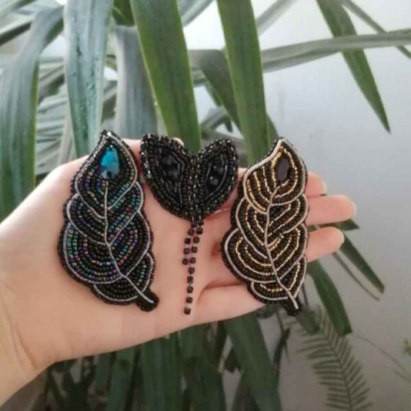 Set von 3 Handgefertigten Femininen Perlen-Broschen-Nadeln