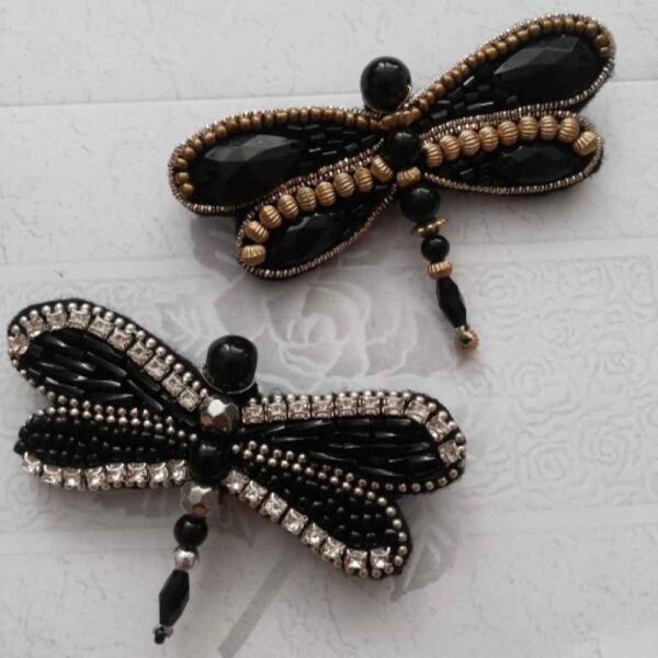 Set von 2 Handgefertigten Femininen Perlen-Broschen-Nadeln