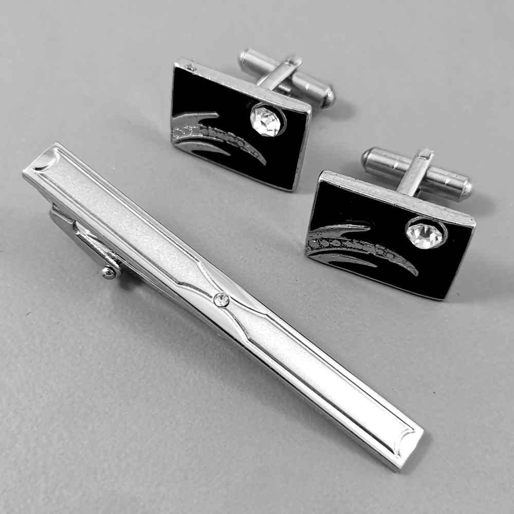 Herrenkrawatte, Taschentuch & Manschettenknöpfe Set – Luxuriös Boteh