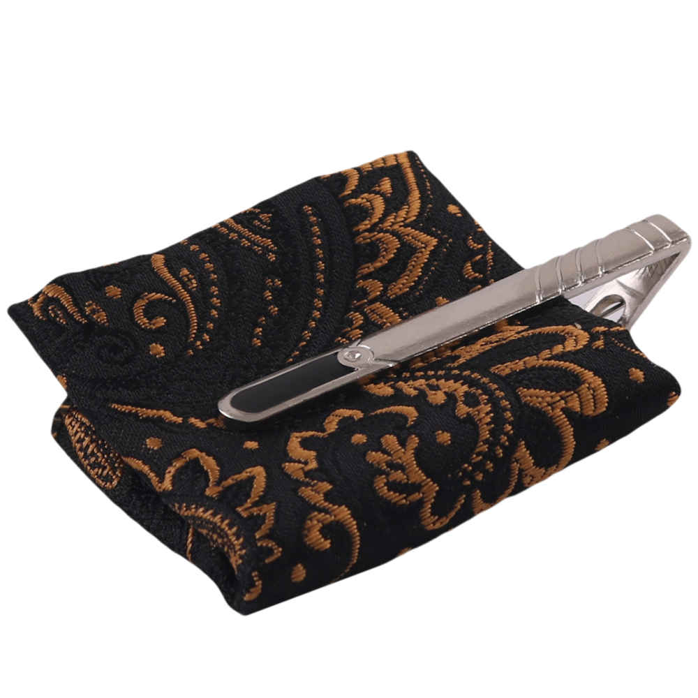 Herrenkrawatte, Taschentuch & Manschettenknöpfe Set – Luxuriös Farid