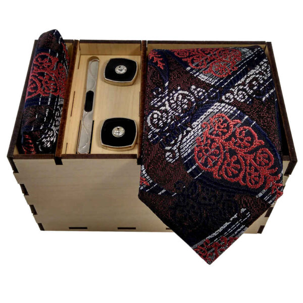 Herrenkrawatte, Taschentuch & Manschettenknöpfe Set - Luxuriös Luka