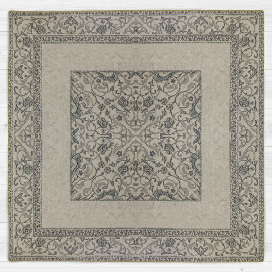 Samt Tischdecke Persische Eleganz Inspiriertes Design Grau