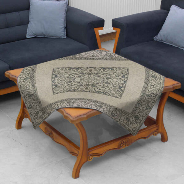 Samt Tischdecke Persische Eleganz Inspiriertes Design Grau