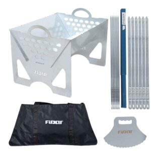 Set aus Persischem Mangal Tragbarem Holzkohlegrill – Edelstahl & Spieße