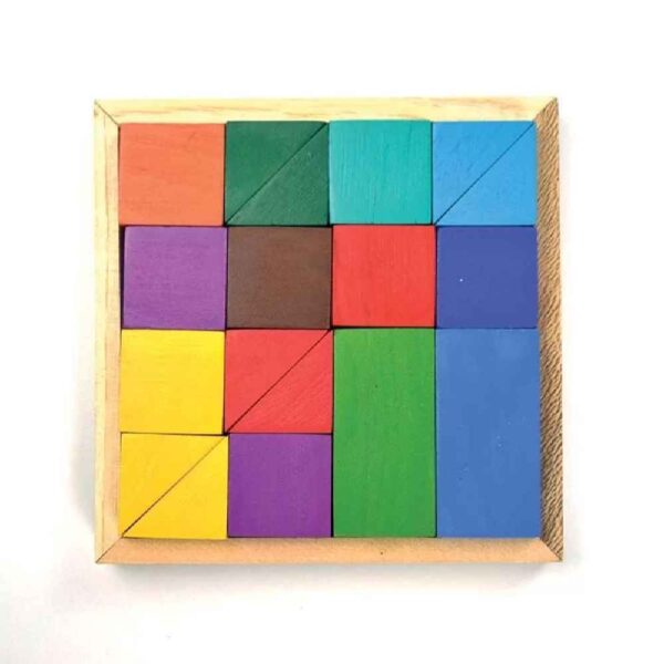 Quadrat-Holzpuzzle – Klassische Geometrische Herausforderung