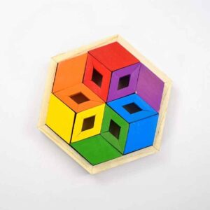 Geometrisches Holzpuzzle – Spaßiges Lernspielzeug