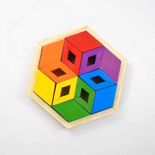 Geometrisches Holzpuzzle – Spaßiges Lernspielzeug