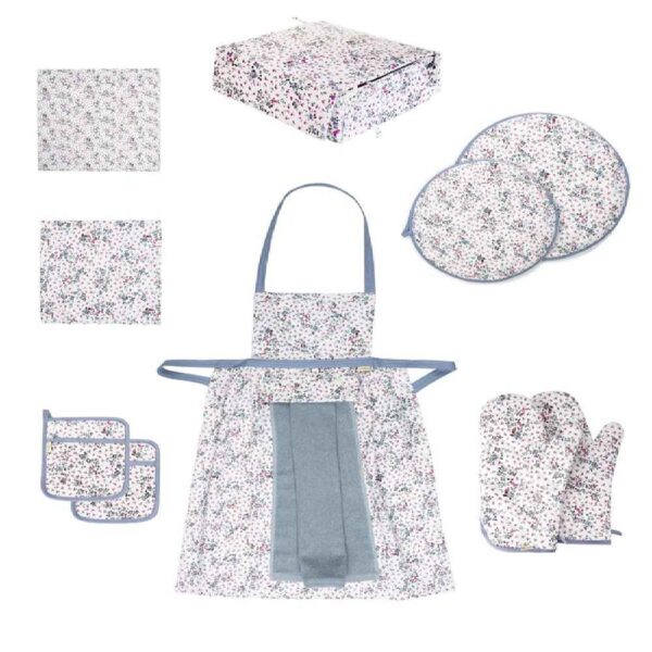 10-teiliges Graues Blumenschürzenset Modell Parzad