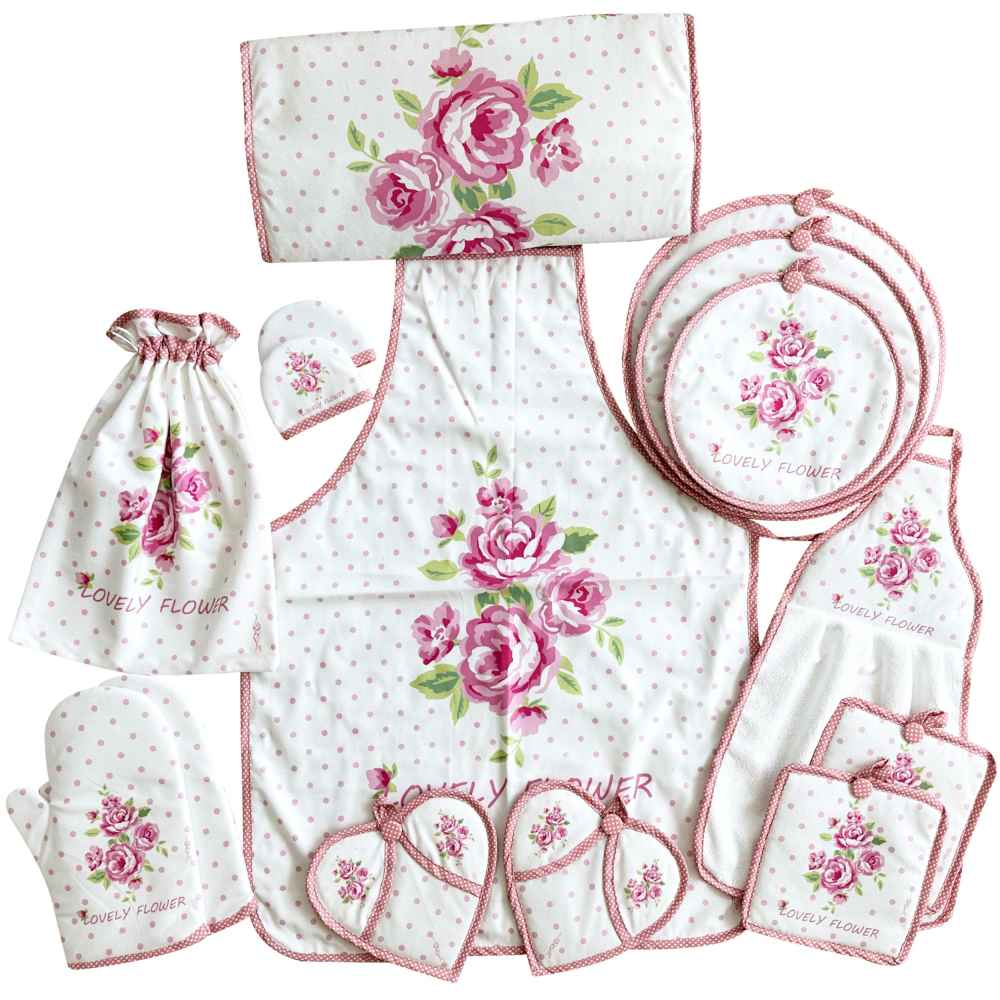 15-teiliges Blumenschürzenset Modell Yasamin