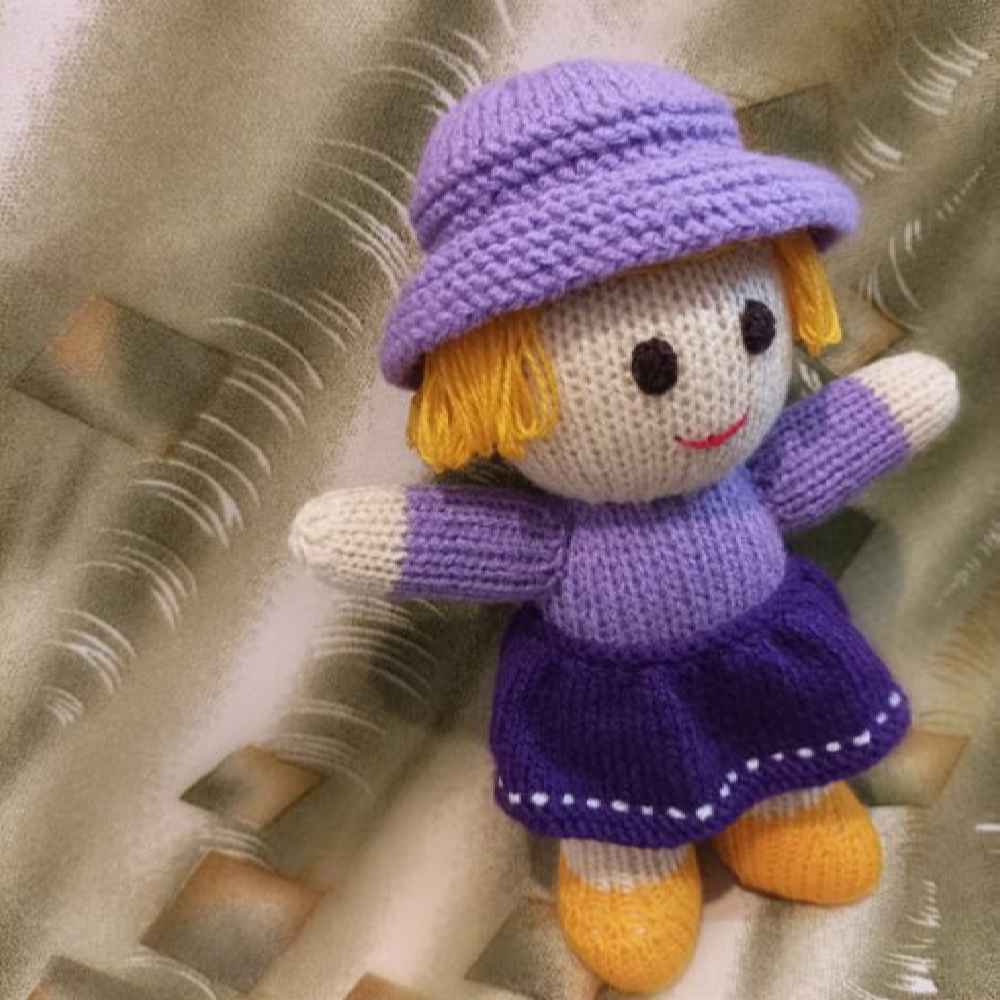 Amigurumi Handgemachte Gehäkelte Puppe – Lila Dame | Weiches Kuscheltier